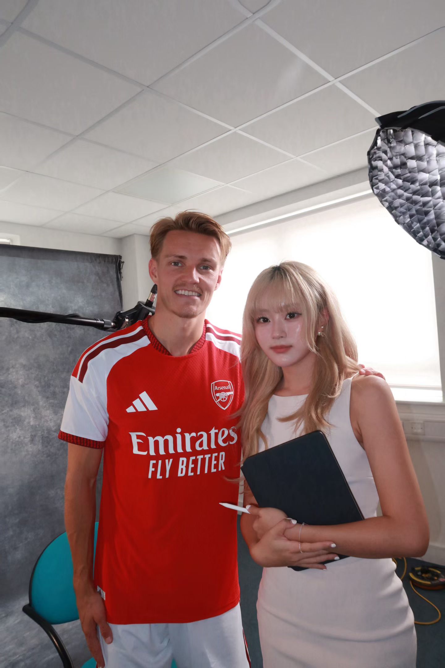 Cecilia Liu with Martin Ødegaard